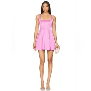 NWT $200 FREE PEOPLE Mallory Mini Dress Sugar Magnolia Pink Satin Revolve Size 4